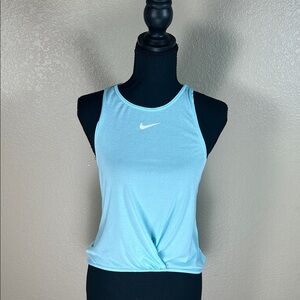 Nike Sky Blue Twist-Front Racerback Tank Just Do It On Back Size XS